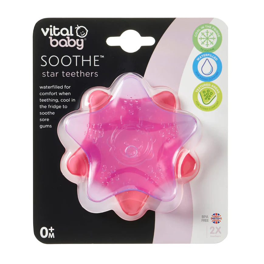 Vital Baby Soothe Star Teethers 0+M 2x