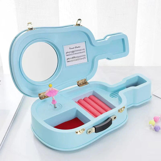 Children's Guitar Music Jewellery Box Blue