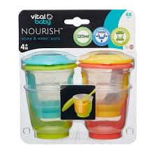 Vital Baby Weaning Pots 120Ml 4 Pc