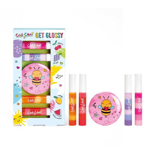 Chit Chat Get Glossy Lip Gloss & Mirror Set