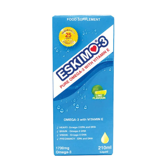 Eskimo3 Pure Omega-3 With Vitamin E Liquid Lime Flavour 210ml