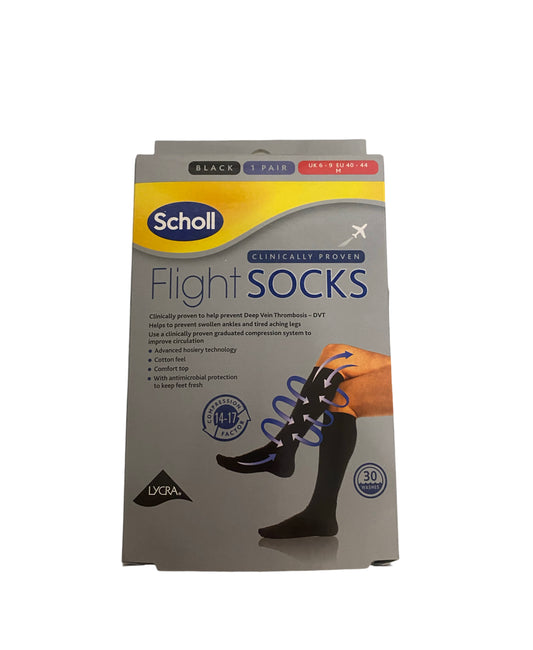 Scholl Flight Socks Black Size 6-9