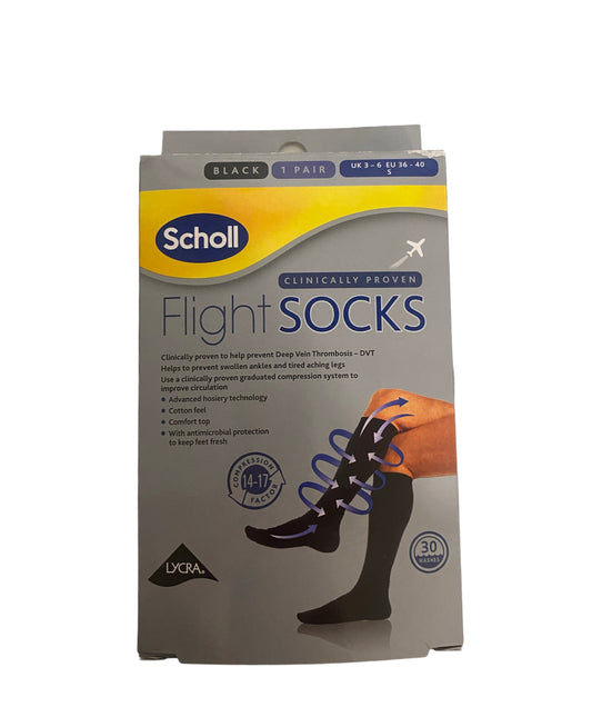 Scholl Flight Socks Black Size 3-6