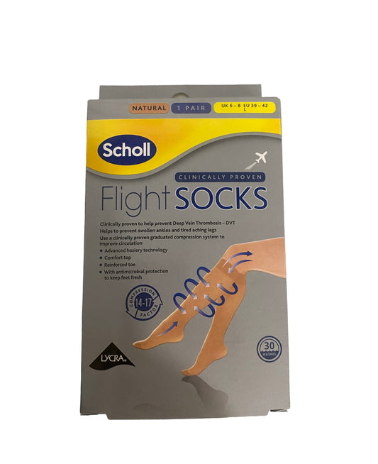 Scholl Flight Socks Natural Size 6-8