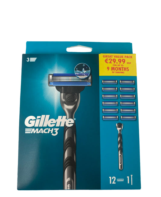 Gillette Mach3 Value Pack (12 Blades & One Razor)