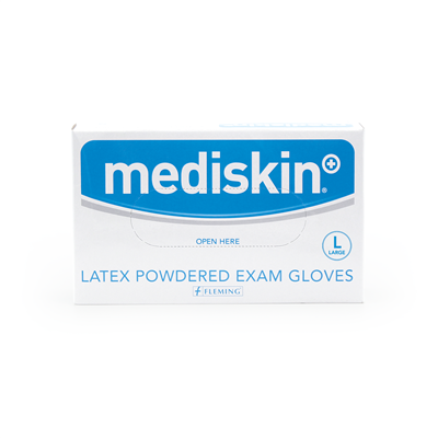 MEDISKIN LATEX POWDERED EXAM GLOVES LARGE