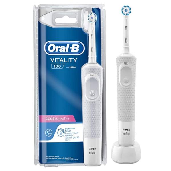 Oral B Vitality 100 Sensi Ultra-Thin White Rechargeable Toothbrush