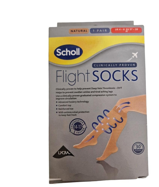 Scholl Flight Socks Natural Size 4-6