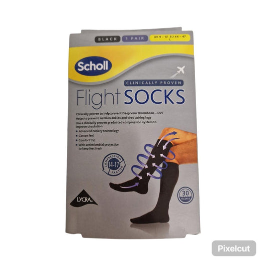 Scholl Flight Socks Black Size 9-12