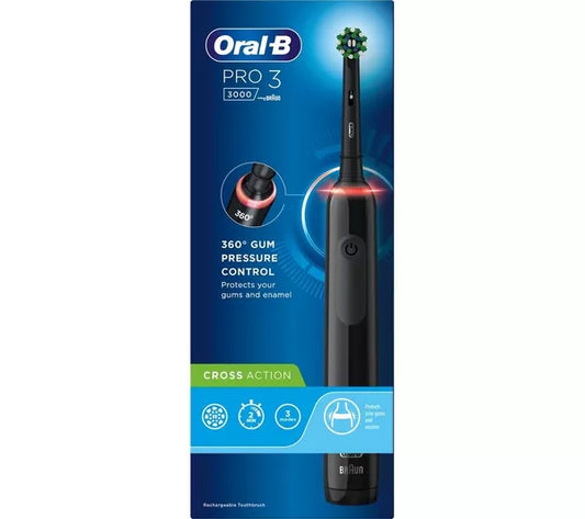 Oral B Pro 3 Cross Action Black Electric Toothbrush