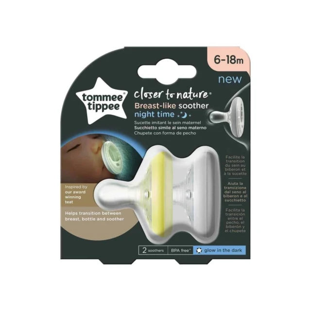 Tommee Tippee Closer to Nature Breast-like Soother Night Time 6-18m