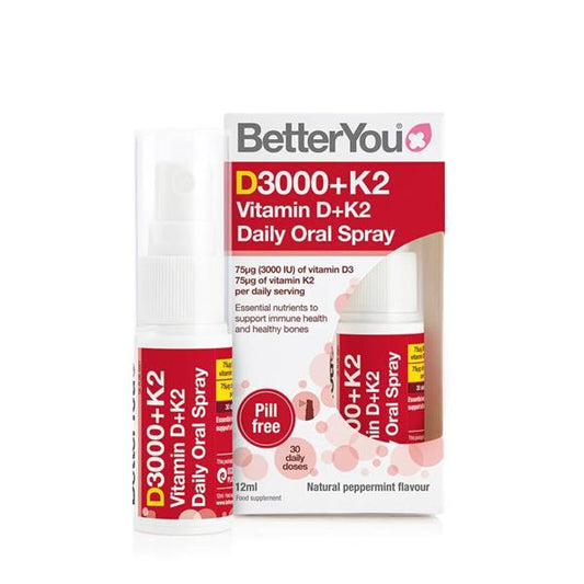 Better You D3000 IU Lux Vitamin D + K2 Oral Spray 12Ml